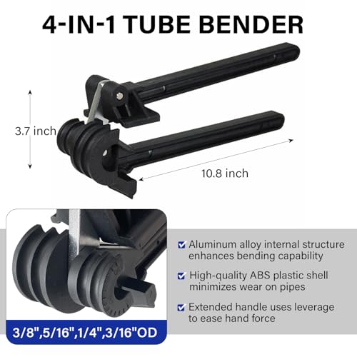 Socpuro 180 Degree Tube Bender 4 in 1 Manual Tubing Pipe Bender 316 14 516 38 for Copper Brass Aluminum and Thin Steel Pipes - Image 3