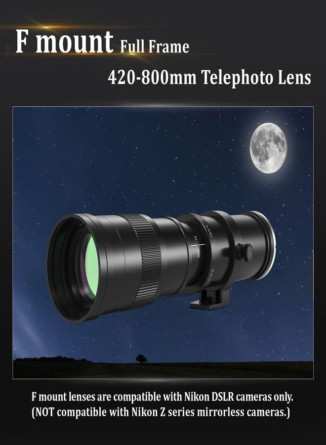 BENOISON Telephoto Lens 420-800mm, F Lens for Nikon DSLR, Manual Focus MF Zoom Lens for Nikon D3500 D850 D7500 D5600 D3400 D500 D7200 D5500 D750 D810 D3300 D5300 D610 D7100 D5200 D600 D3200 - Image 2