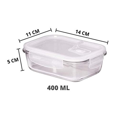 Femora Borosilicate Glass Containers for Kitchen 1 Year Warranty Container Boxes for Storage Storage Box for Kitchen with Air Vent Lid Microwave Safe Rectangular Set of 2400ml Each - Image 3