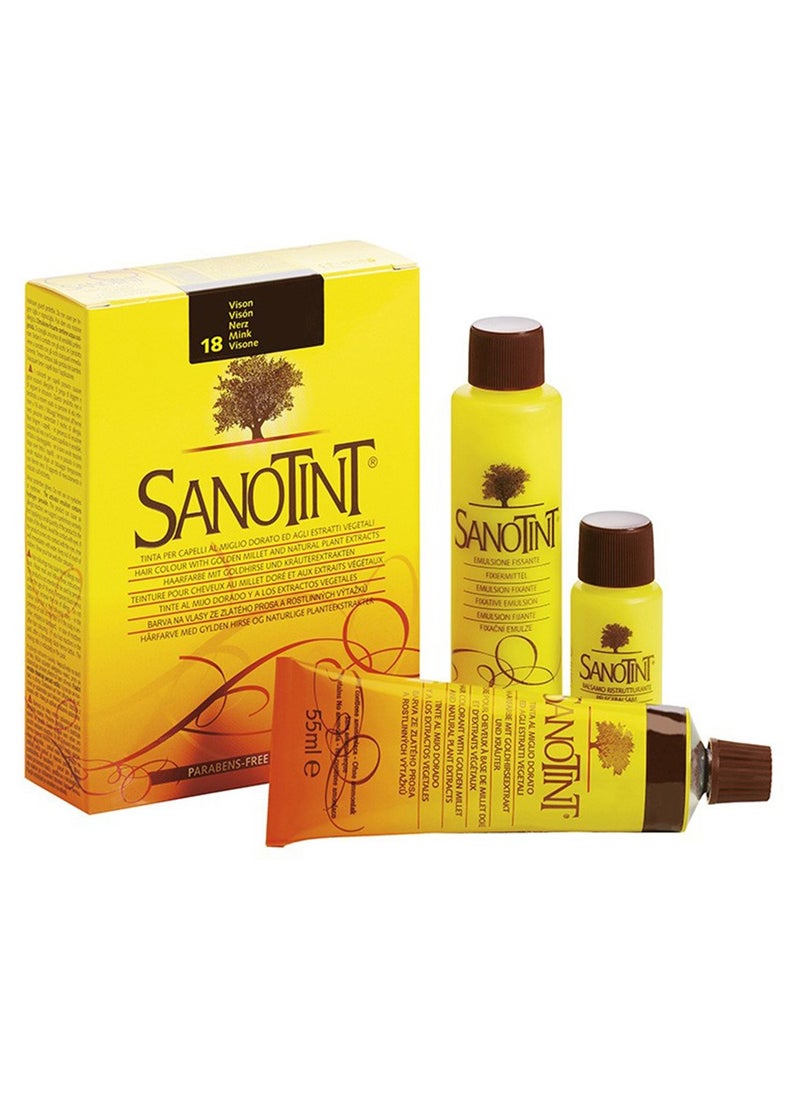 Sanotint Classic Hair Color Mink 18 - Natural Permanent Hair Dye, 125 ml  - Image 1