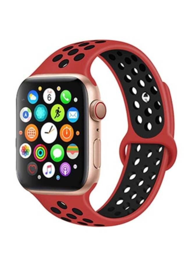 ACLIX Silicone Nike Strap For Apple Watch 44millimeter Red/Black - Image 1