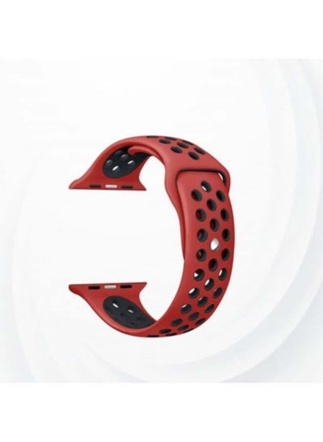 ACLIX Silicone Nike Strap For Apple Watch 44millimeter Red/Black - Image 2
