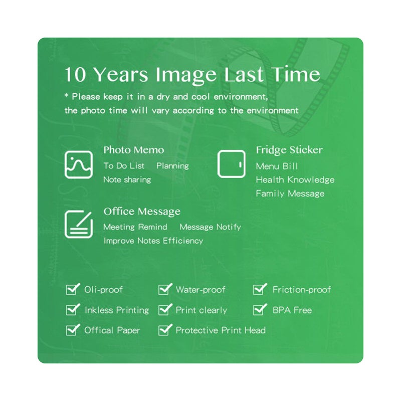 لفة ورمل حراري للملاحظات PeriPage 107 × 30 مم بدون لاصق، ورمل طباعة فواتير مقاوم للماء والمزيلات والاحتكاك، مناسبة لطابعة حرارية محمولة لاسلكية بلوتوث صغيرة PeriPage A9 Max/A9s Max، 3 لفات - Image 4