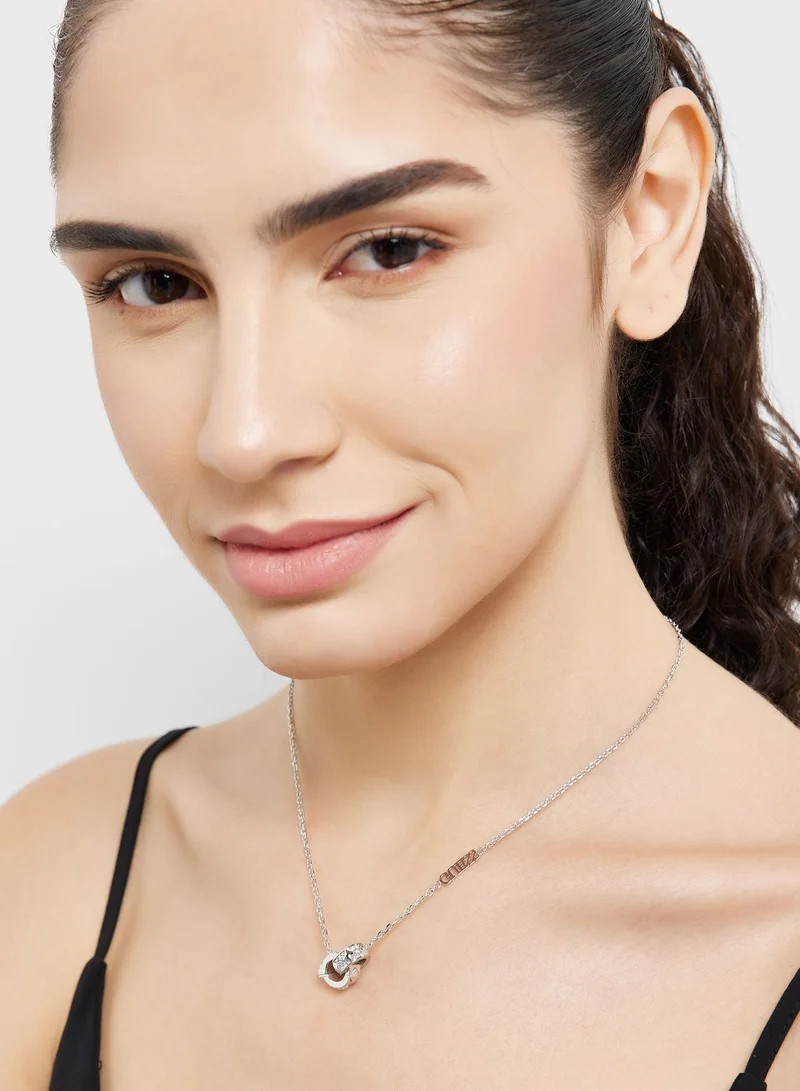 GUESS 4G Double Circle Chain Necklace