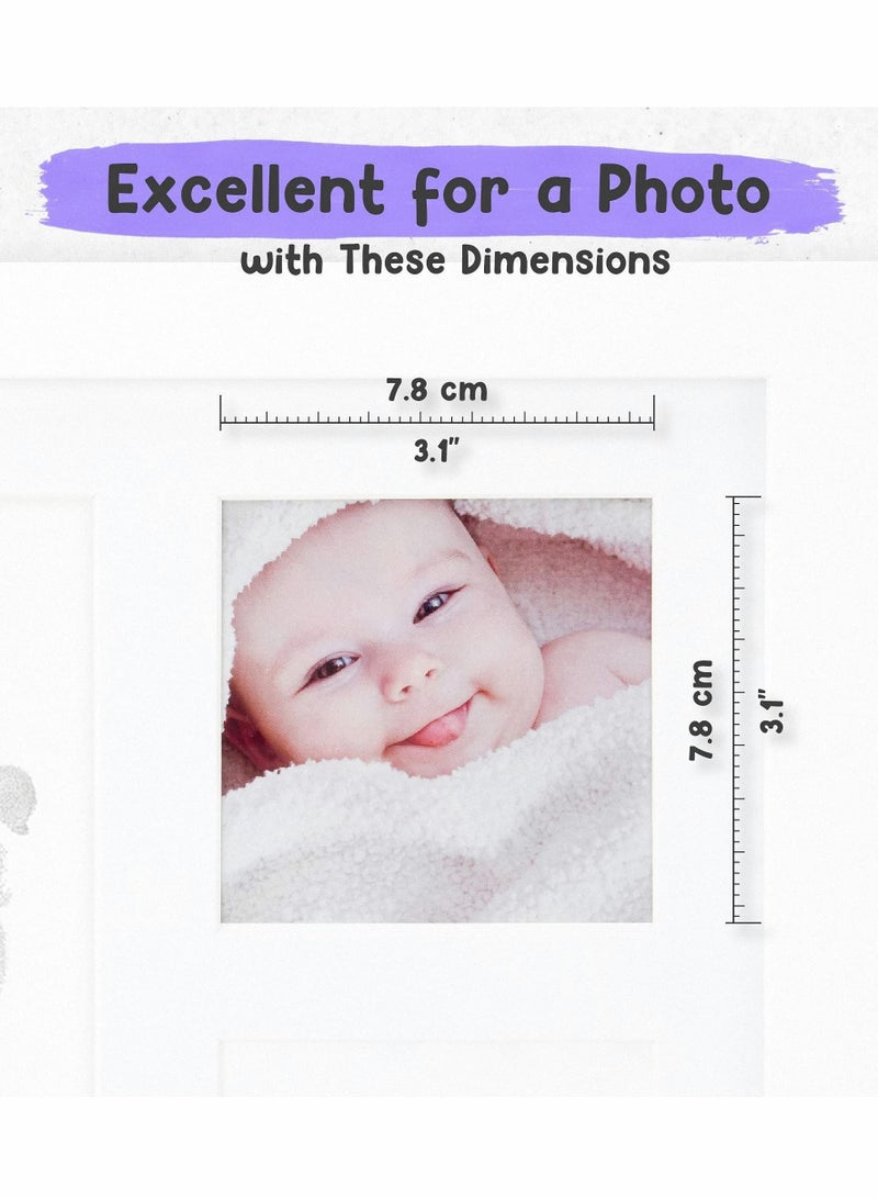 Captaintech Baby Handprint and Footprint Kit, Baby Picture Frame with Ink, 3 Window No-Fold Square Photo Frame - Image 3