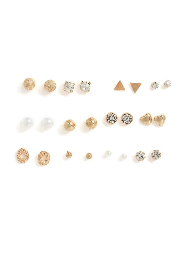 SOHI White Contemporary Stud Earrings