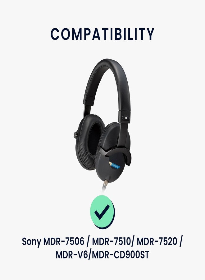 kwmobile Ear Pads Compatible with Sony MDR-7506 / MDR-7510 / MDR-7520 / MDR-V6/MDR-CD900ST Earpads - 2X Replacement for Headphones - White - Image 2