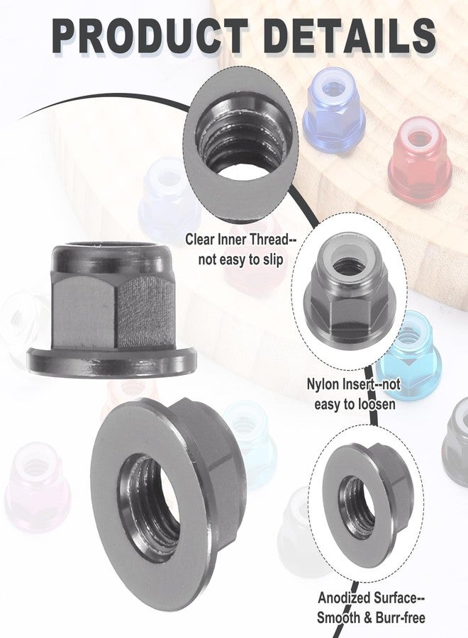 MECCANIXITY 12 Pcs M5x0.8mm Aluminum Alloy Lock Nuts Flange Nut Gray - Image 3