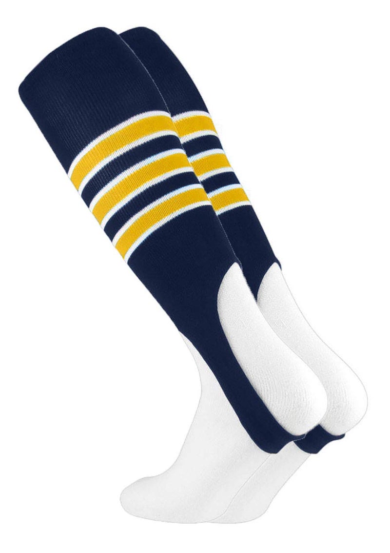 MadSportsStuff Baseball Stirrups Pattern D (Navy/Gold/White, Medium)