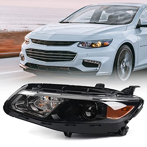 VLINCAR for Chevy Malibu Headlight Assembly 2016 2017 2018 Replacement Chevrolet Head Light Halogen Projector Headlamp Left Driver Side 23350425 - Image 1