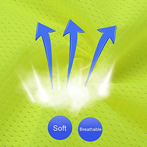 XIAKE Reflective Safety Vest for Men & Women Mesh High Visibility Vest with Pockets Meets ANSI Standards(Large,Yellow) - Image 4