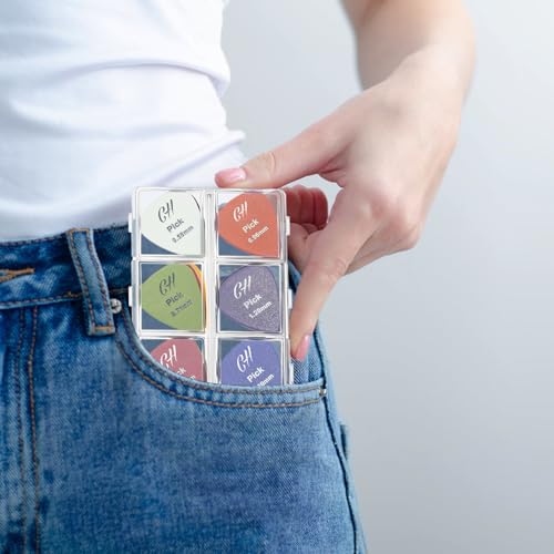 CollectHall Guitar Pick Holder, 6 Grid Guitar Pick Case, 60 Capacity, Guitar Pick Storage Box, Individual Lid, Box Only - Image 4