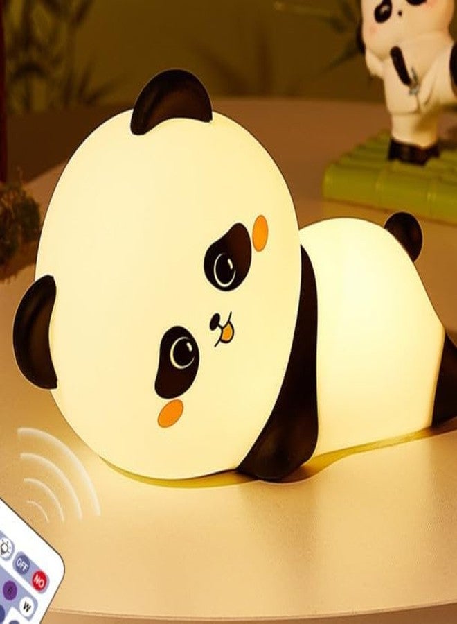Blackzone Cute Night Light for Kids, Nursery | Silicone Night Light, LED Lamp, Room Decor, Gifts for Toddler Children Teenage Girls Valentine's Day (New Sleep Panda Night Lamp) - Image 1