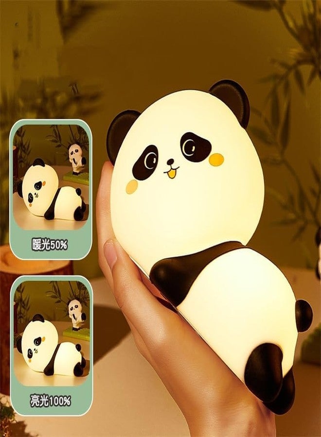 Blackzone Cute Night Light for Kids, Nursery | Silicone Night Light, LED Lamp, Room Decor, Gifts for Toddler Children Teenage Girls Valentine's Day (New Sleep Panda Night Lamp) - Image 2