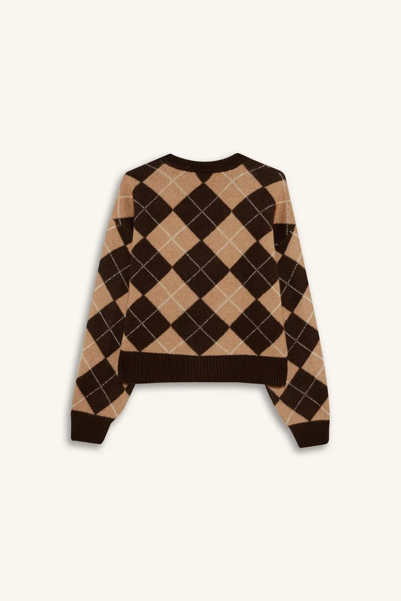 Defacto  Regular Fit V-Neck Printed Cardigan for Men | Best Price UAE
