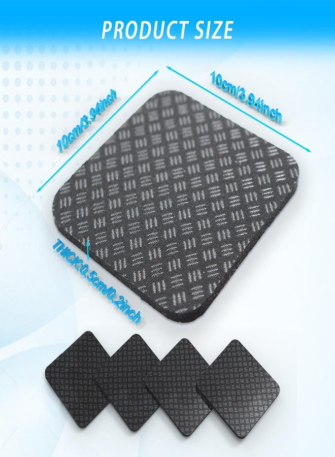 J Bryant Anti-Slip Equipment Mats for Under Desk Pedal Exerciser 4 Pack 4" x 4" x 0.2" Double-Sided Silicone Pads Durable Floor Protectors for Elliptical Machines Leg Exercisers Treadmills - Image 2
