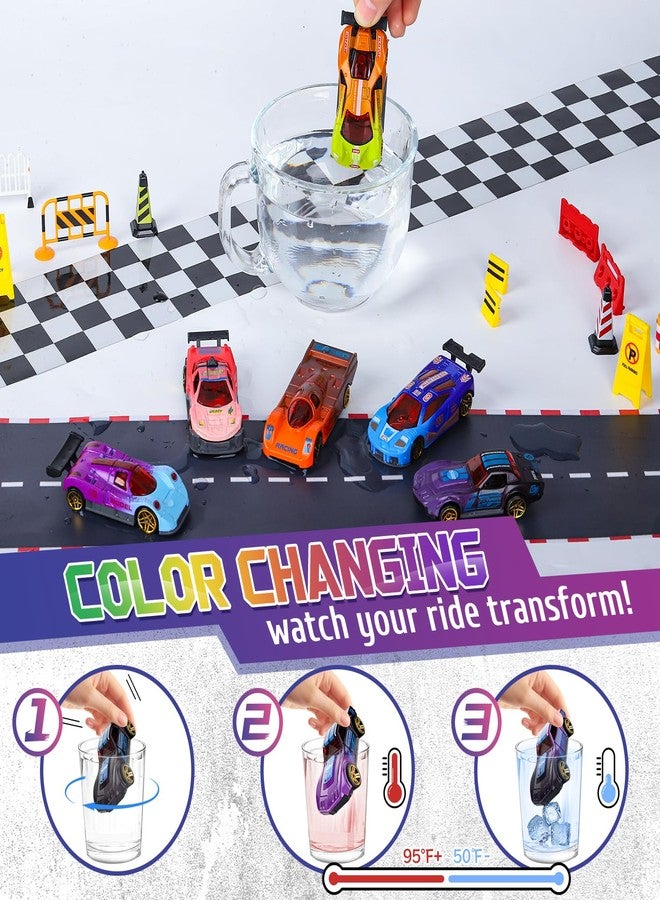 MACALOCA Color Changing Cars Toys Bath Toys for Kids Ages 1-3 4-8 Easter Basket Stuffers for Kids Grandkids Pool Water Toys Boys Birthday Easter Egg Fillers Car Sensory Die-Cast Toys - Image 2