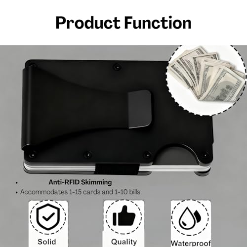 TecoKart® Slim Aluminum Card Wallet for Men | RFID Blocking Premium Credit Card Holder | Metal Minimalist Wallet with Expandable Backplate | Holds 10-12 Cards Plus Cash - Image 2