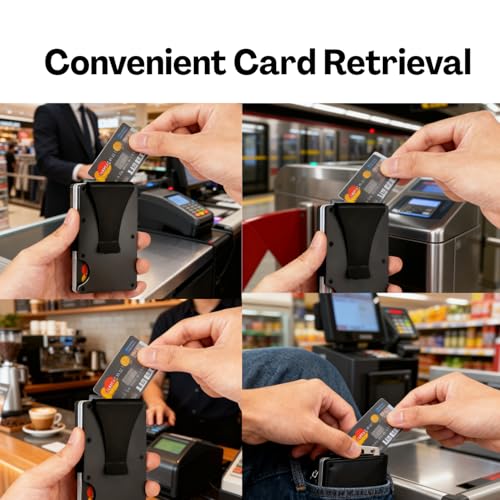 TecoKart® Slim Aluminum Card Wallet for Men | RFID Blocking Premium Credit Card Holder | Metal Minimalist Wallet with Expandable Backplate | Holds 10-12 Cards Plus Cash - Image 5