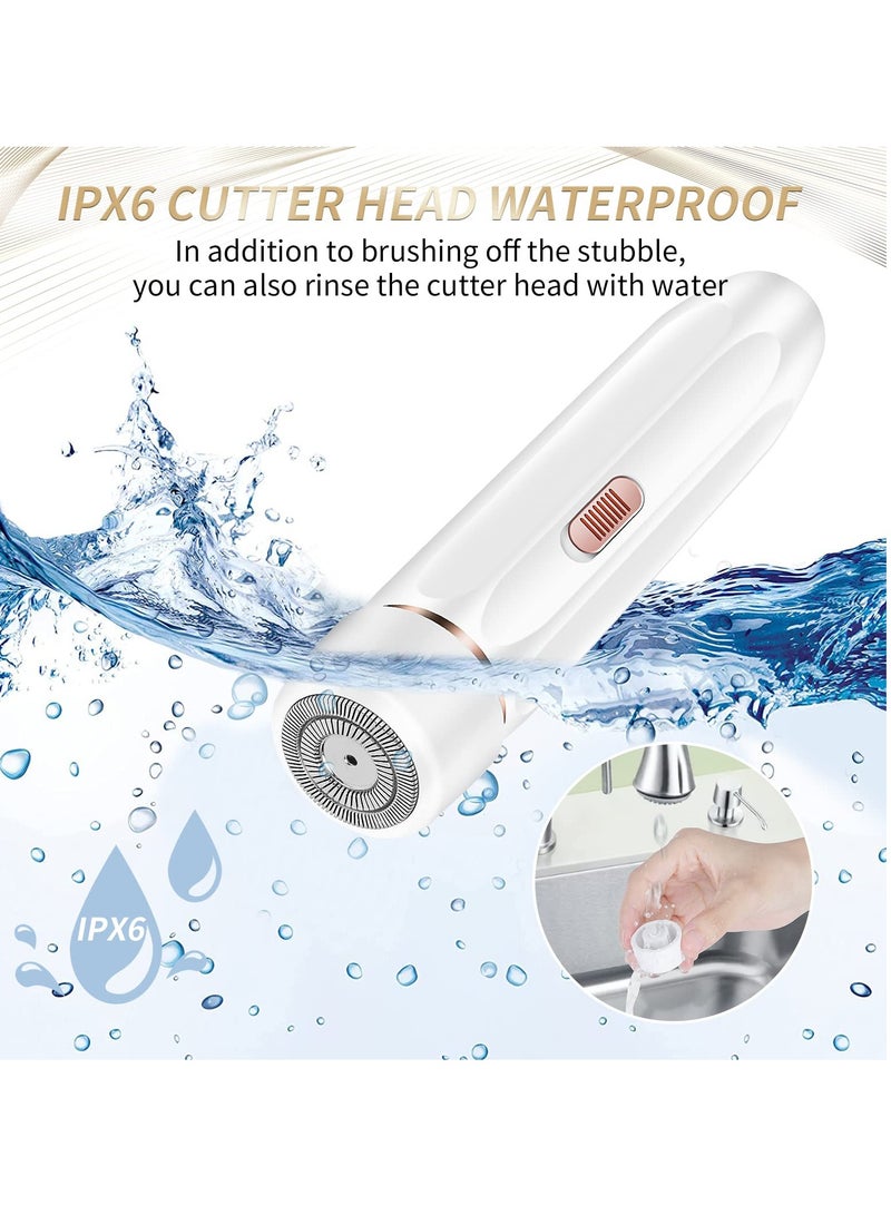 KASTWAVE Shaver for Women，Eyebrow Trimmer & Facial Hair Remover for Women, Bikini Trimmer , USB Rechargeable Shaver, Waterproof Electric Face Shaver for Women(White) - Image 2