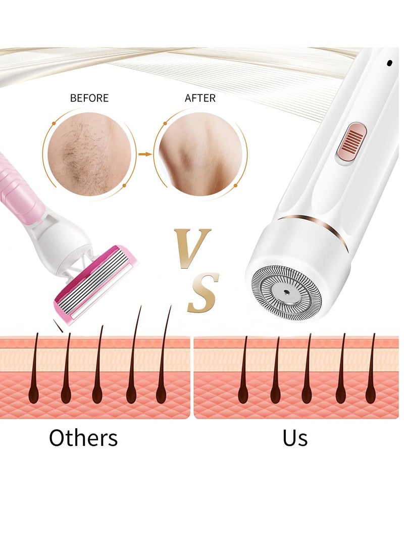 KASTWAVE Shaver for Women，Eyebrow Trimmer & Facial Hair Remover for Women, Bikini Trimmer , USB Rechargeable Shaver, Waterproof Electric Face Shaver for Women(White) - Image 5