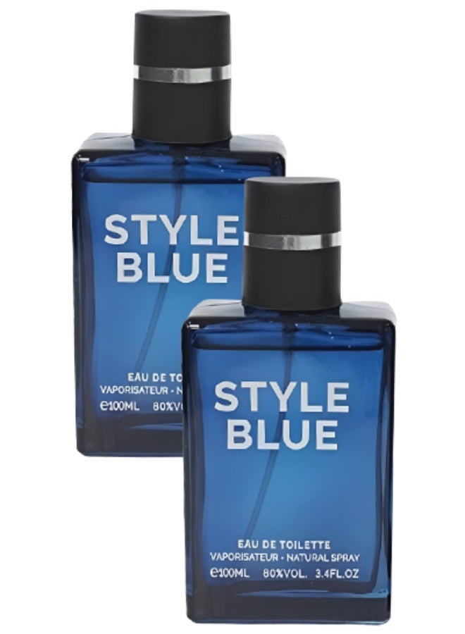 Style 2 Pieces Style Blue Perfume For Men 100ml EDT - Image 1