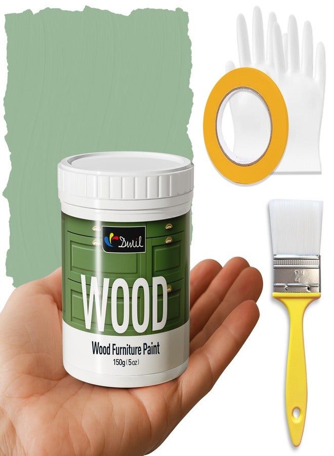 DWIL Matte Finish Furniture Paint - 5 Oz Wood Paint for Cabinets, Doors, Tables, and Dressers Refinishing - Water-Based, Non-Toxic & Odorless, Easy to Apply(French Light Green)-Trial Pack - Image 1