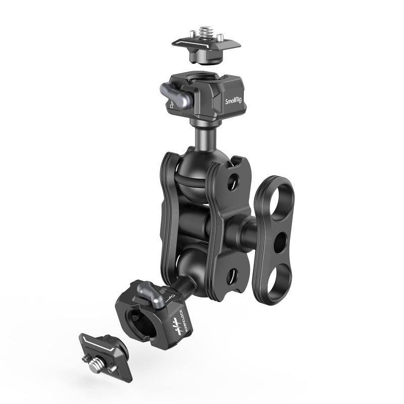 SmallRig Quick Release Ballhead Magic Arm 360Â° Rotation Articulating Magic Arm with 1/4" Screw, Drop-in HawkLock Camera Clamp for Field Monitor, Camera, Light, Max Load of 5kg, Aluminum Alloy - 3515C - Image 1