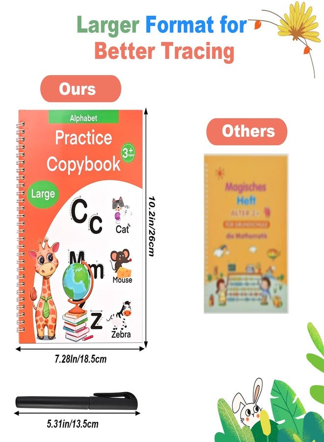 GOLDGE Magic Grooved Practice Copybook for Kids 3-8 - 6 Reusable Handwriting Practice Books with Pens | Letter & Number Tracing, Math & Drawing | Preschool & Kindergarten Workbook Set - Image 2