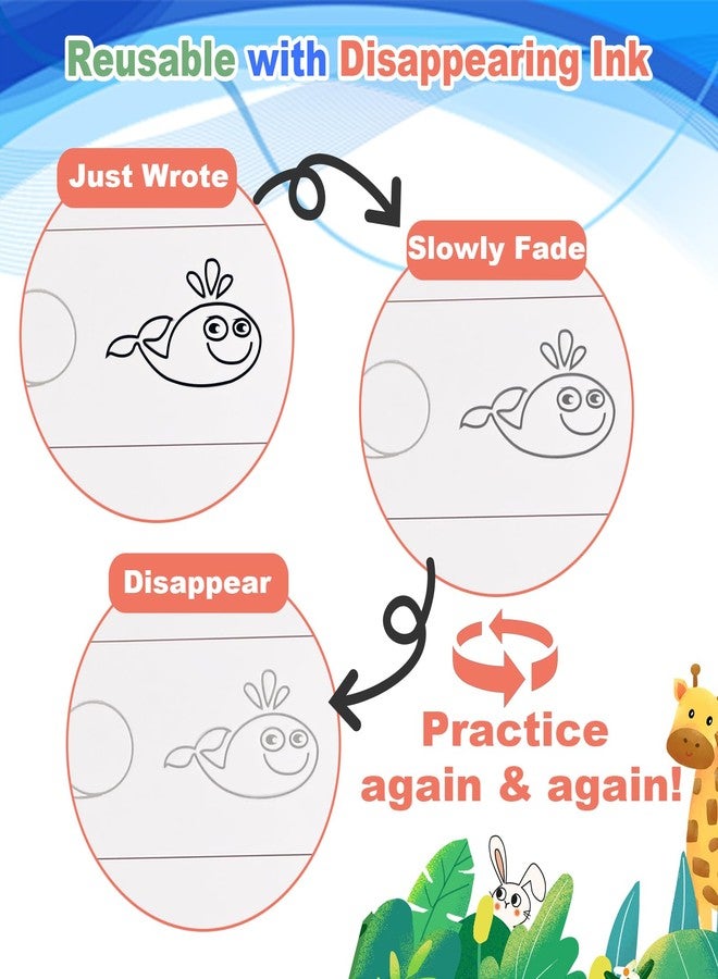 GOLDGE Magic Grooved Practice Copybook for Kids 3-8 - 6 Reusable Handwriting Practice Books with Pens | Letter & Number Tracing, Math & Drawing | Preschool & Kindergarten Workbook Set - Image 4