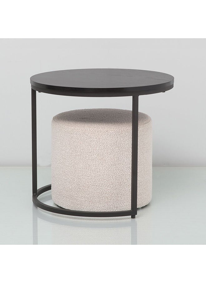 DANUBE HOME Myro Coffee Table +Stool Multifunctional Living Room Table Space Saving Center Table Modern Design Furniture For Home L 51x51x45 cm Black/White  - Image 4