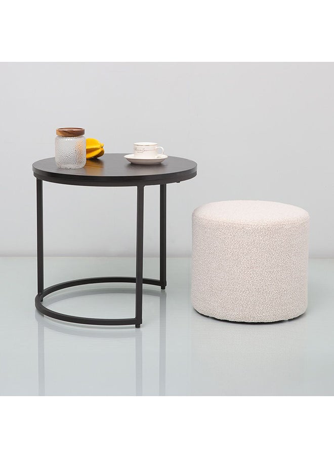 DANUBE HOME Myro Coffee Table +Stool Multifunctional Living Room Table Space Saving Center Table Modern Design Furniture For Home L 51x51x45 cm Black/White  - Image 1