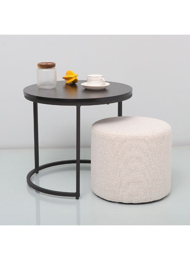 DANUBE HOME Myro Coffee Table +Stool Multifunctional Living Room Table Space Saving Center Table Modern Design Furniture For Home L 51x51x45 cm Black/White - Image 3