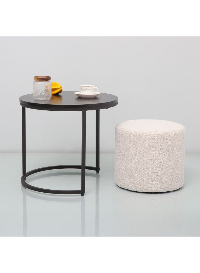 DANUBE HOME Myro Coffee Table +Stool Multifunctional Living Room Table Space Saving Center Table Modern Design Furniture For Home L 51x51x45 cm Black/White - Image 1