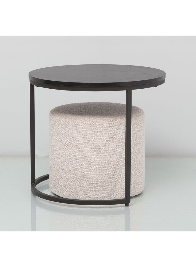 DANUBE HOME Myro Coffee Table +Stool Multifunctional Living Room Table Space Saving Center Table Modern Design Furniture For Home L 51x51x45 cm Black/White - Image 4