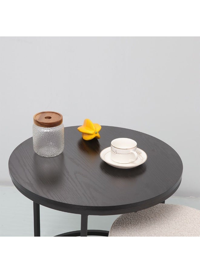 DANUBE HOME Myro Coffee Table +Stool Multifunctional Living Room Table Space Saving Center Table Modern Design Furniture For Home L 51x51x45 cm Black/White - Image 2