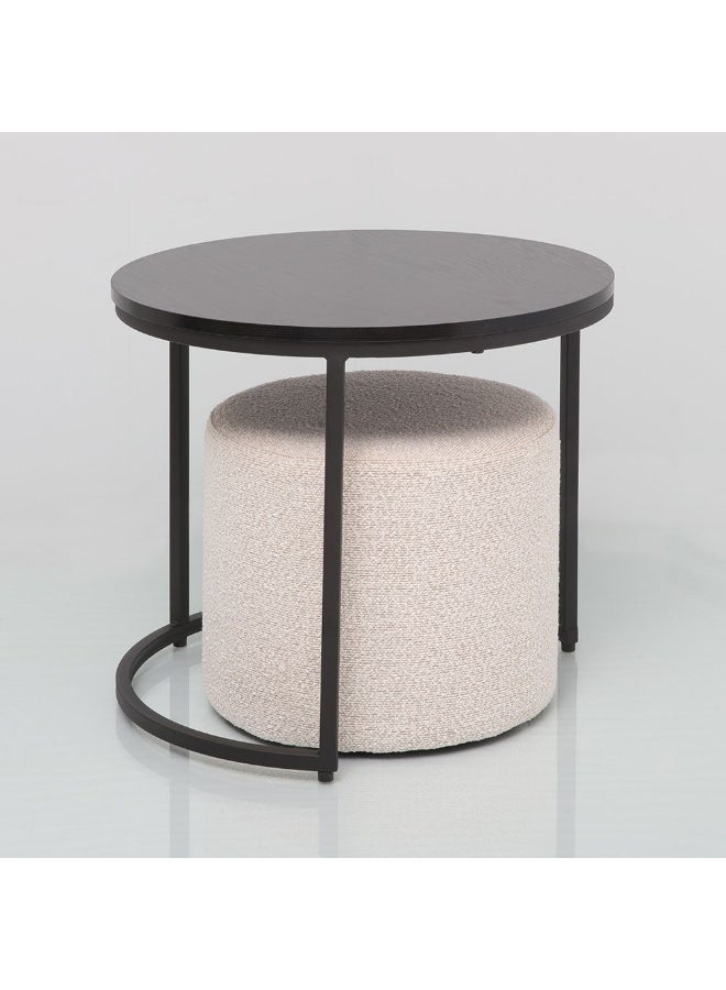 DANUBE HOME Myro Coffee Table +Stool Multifunctional Living Room Table Space Saving Center Table Modern Design Furniture For Home L 51x51x45 cm Black/White - Image 5