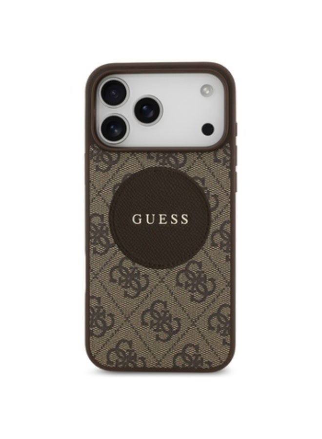 GUESS CASE GUESS 4G CIRCLE CLASSIC LOGO MAGSAFE FOR IPHONE 17 PRO MAX BROWN - Image 5