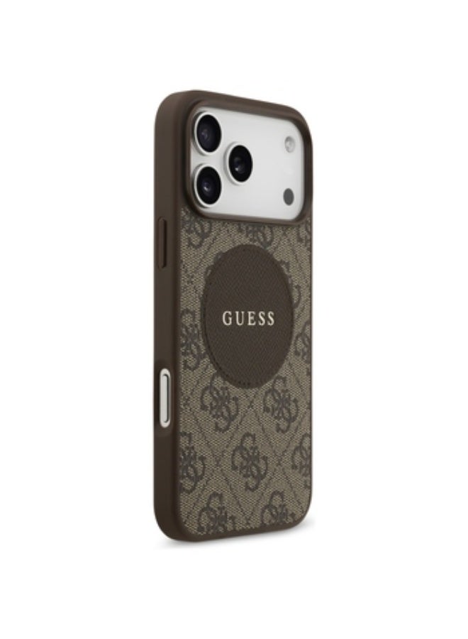 GUESS CASE GUESS 4G CIRCLE CLASSIC LOGO MAGSAFE FOR IPHONE 17 PRO MAX BROWN - Image 1