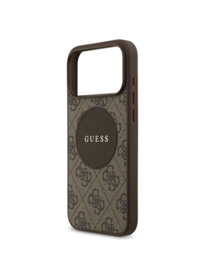 GUESS CASE GUESS 4G CIRCLE CLASSIC LOGO MAGSAFE FOR IPHONE 17 PRO MAX BROWN - Image 3