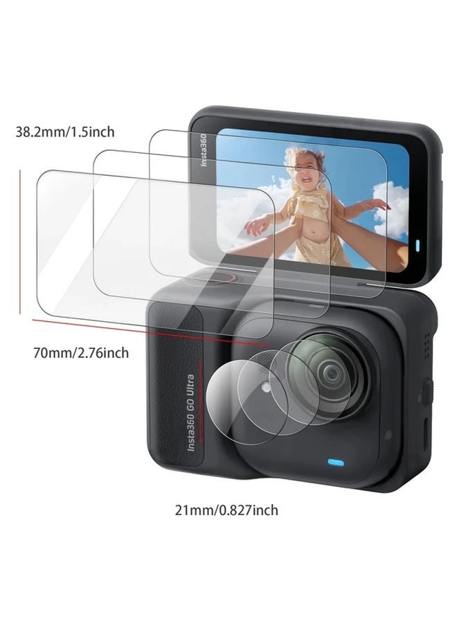 6Pcs 9H Tempered Glass Screen Protector For Insta360 Go Ultra HD Clear Scratch Resistant - Image 3