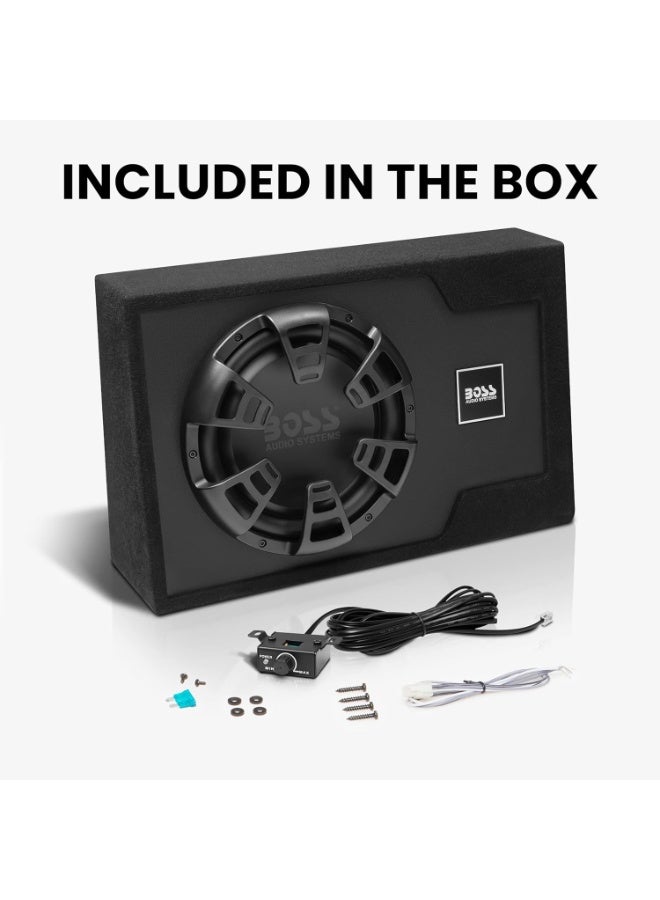 BOSS AUDIO SYSTEMS B12ES - 1200 High Output Motorized Car Subwoofer Bundle Built-in Amplifier Low Profile Subwoofer Remote Control (16 Feet Cable) Black - Image 3
