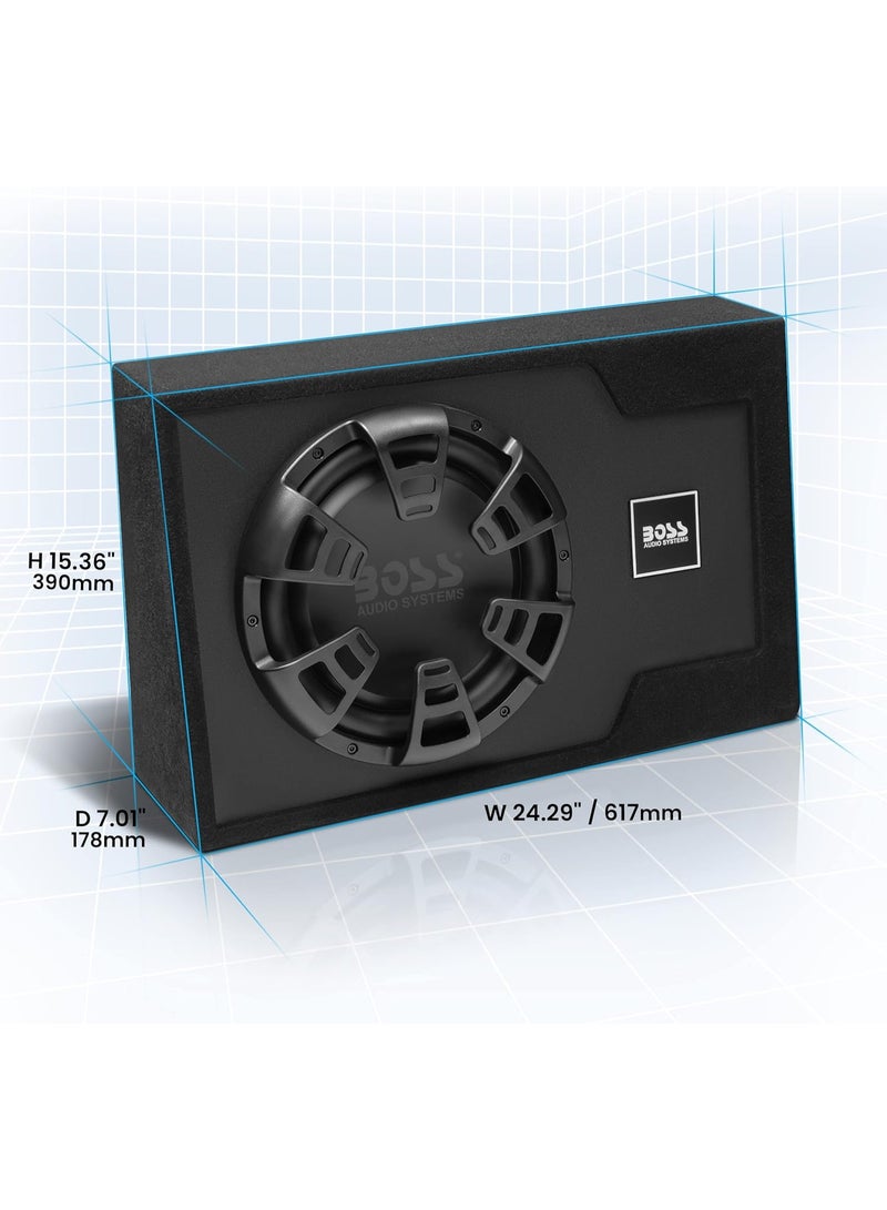 BOSS AUDIO SYSTEMS B12ES - 1200 High Output Motorized Car Subwoofer Bundle Built-in Amplifier Low Profile Subwoofer Remote Control (16 Feet Cable) Black - Image 5