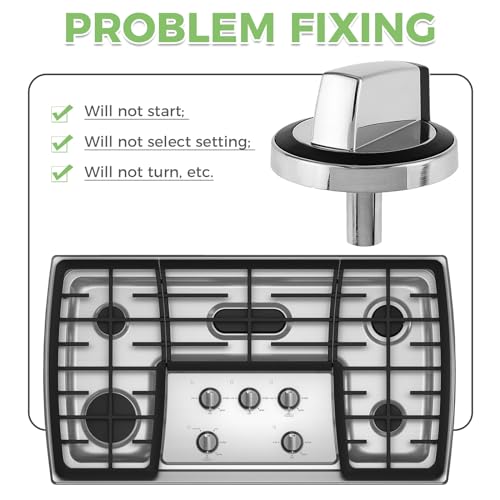 MOOTVGOO 5 Pack W10284885 Range Surface Burner Control Knobs, Cooktop Knobs Replacement for Whirlpool Gas Range Stove Oven, Replace WPW10284885, PD00005137, PS11752001, 1874811, AP6018699, EAP11752001 - Image 3