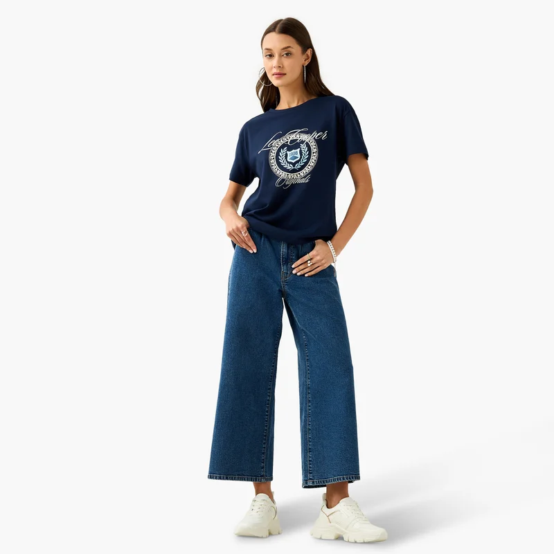 Lee Cooper Lee Cooper Graphic Print T-shirt with Crew Neck