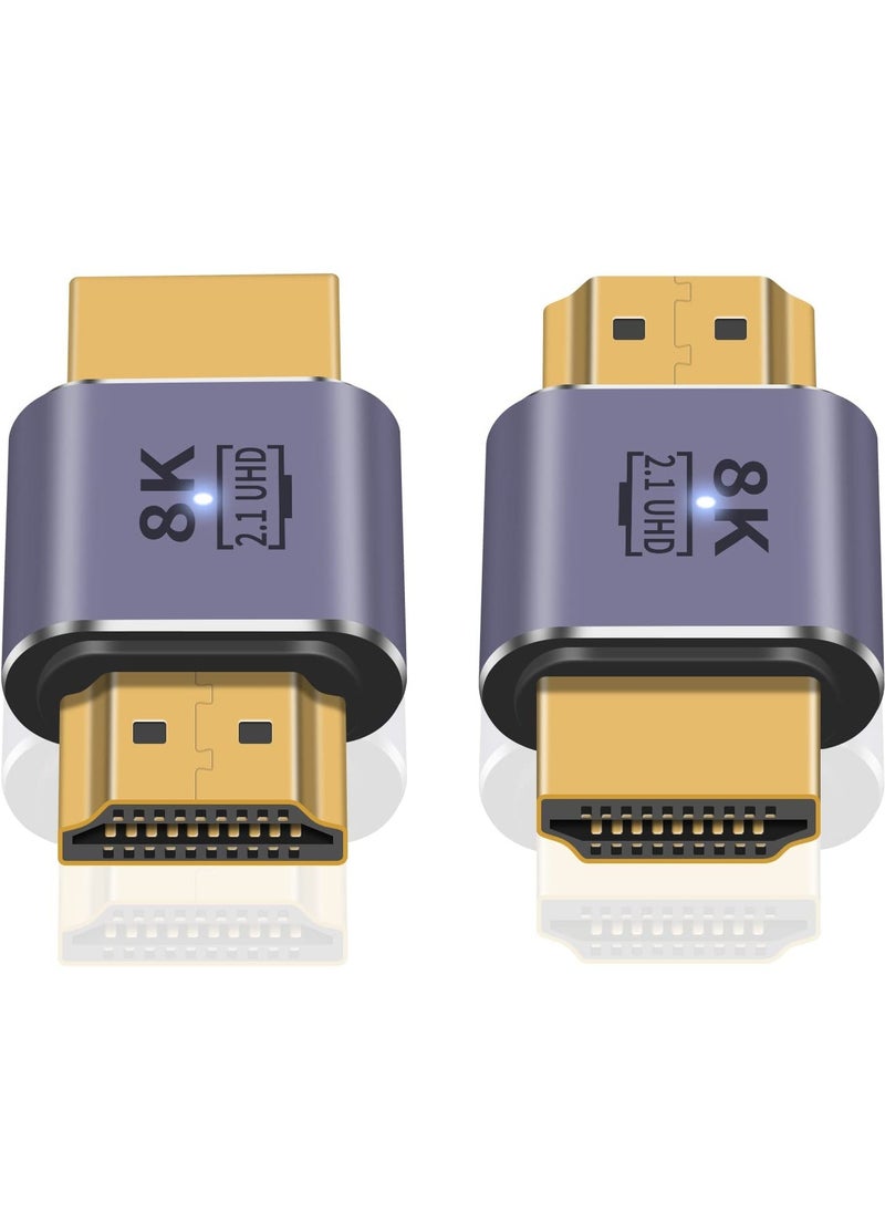 erorex HDMI Male to Male Adapter 8K, 48Gbps HDMI 2.1 Adapter, HDMI to HDMI Adapter UHD, HDMI 2.1 Extender Support 8K@60hz 4K@120Hz HDMI Port, Compatible with HDTV, HDR, ARC Laptop, PC, Video (2Pcs)  - Image 1