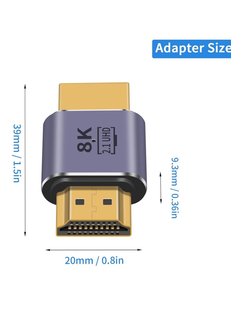 erorex HDMI Male to Male Adapter 8K, 48Gbps HDMI 2.1 Adapter, HDMI to HDMI Adapter UHD, HDMI 2.1 Extender Support 8K@60hz 4K@120Hz HDMI Port, Compatible with HDTV, HDR, ARC Laptop, PC, Video (2Pcs)  - Image 2