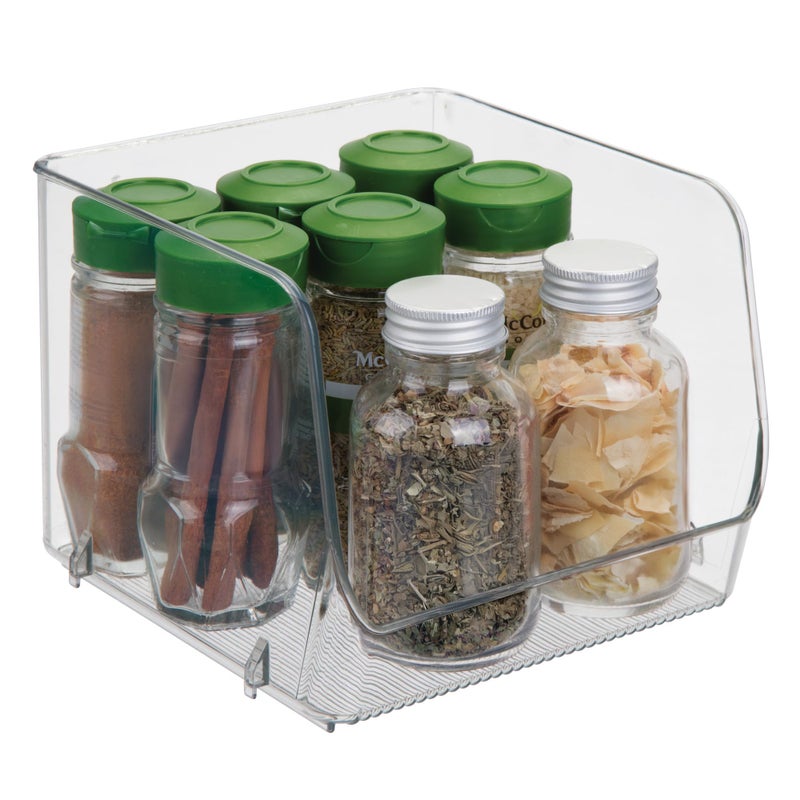 InterDesign iDesign Stackable OpenFront Storage Bin for Pantry or Household Storage Clear Made in USA