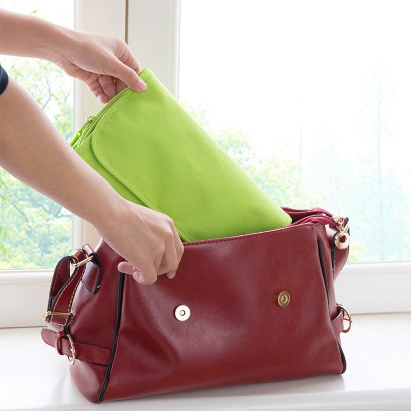 JEEJEX Cosmetic Bag Stylish Bathroom Organizer Foldable Polyester Toiletry Cosmetic Wall Hanging Storage Bag Closet Organizer Pouches with Hangers Holder - Image 4