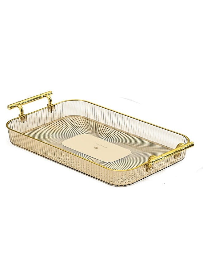 Hihonor Light Luxury Tray, Tea Cup Storage Countertop Makeup Table Tray, Home Decorative Tray for Coffee Table, Countertop, Bed, Bathroom or Nightstand (Orange)  - Image 1